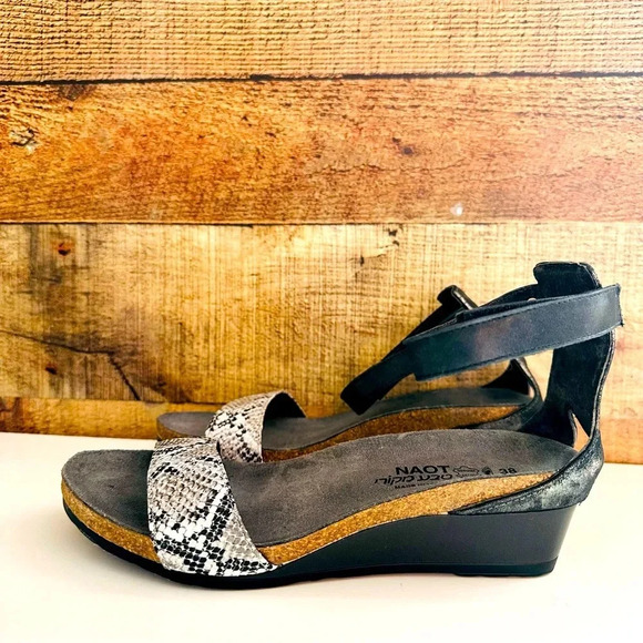 Naot Pixie Cobra Luster Wedge Sandals - Picture 3 of 8